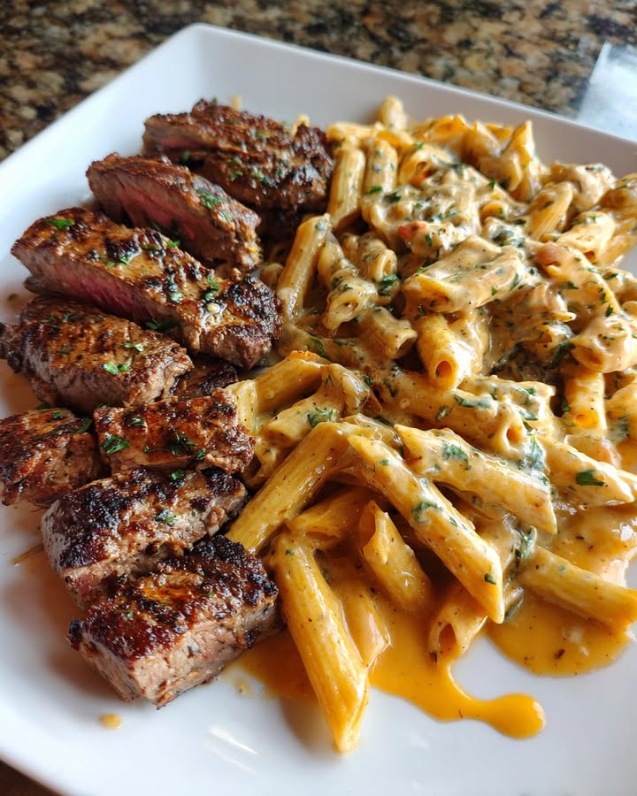 Kruidige Boter Steak Penne