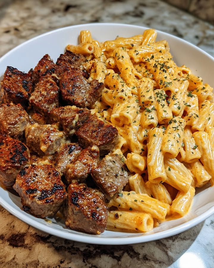 Kruidige Kaas Steak Penne