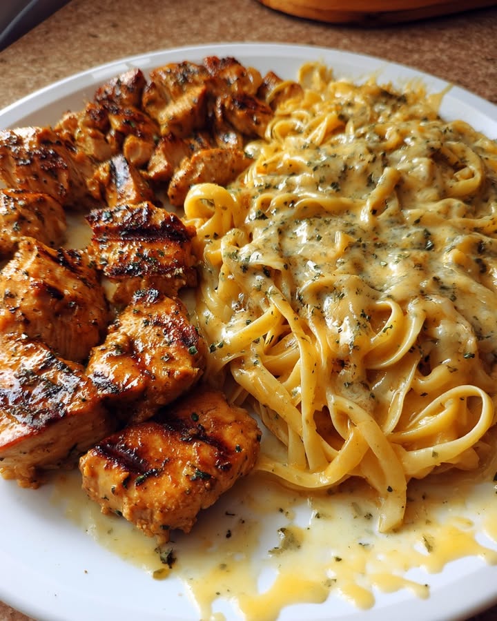 Romige Kaas Kip Linguine