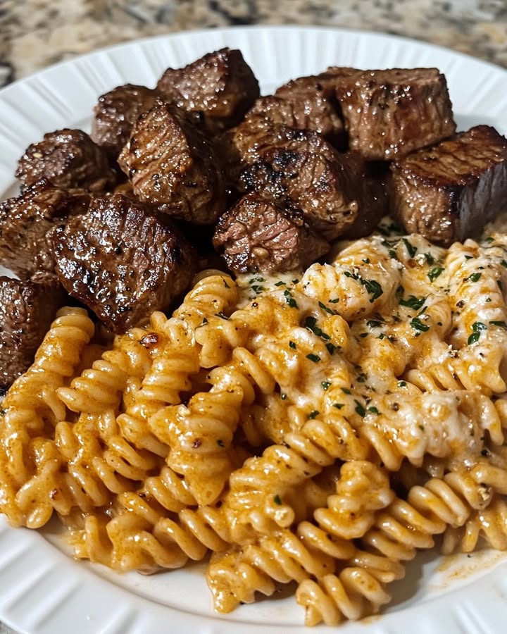 Romige Kaaspasta Steak