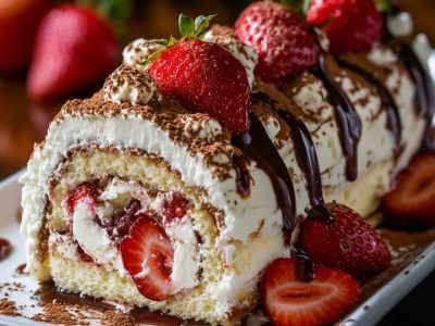 Aardbeien Tiramisu Rolcake: Romantisch Dessert voor Elke Gelegenheid